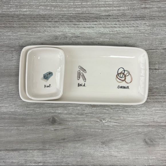 Rae Dunn Artisan Collection by Magenta Keep Hold Contain Desk Organizer set - Picture 2 of 6